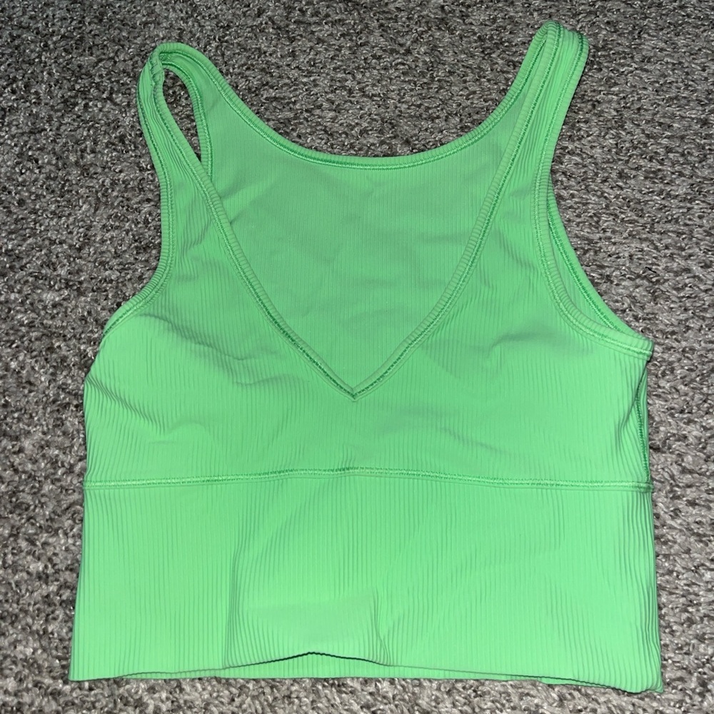 Vibrant Green Ribbed Tank Top - Picture 2 of 4
